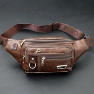 [CODE Barang 306ETS] Men's Waistbag Waist Bag Waistbag PU Leather Material Men's Bag Import Waterproof Sling Bag Again