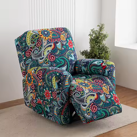 1pc Printed Chivas Sofa Cover Massage Chair Cover Washable Anti-fouling Chair Cover 4-piece Set