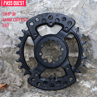 ชุดเกียร์จักรยานเสือภูเขาแบบฮาร์ดเทล Pass Quest SRAM 8-Bolt Street Bike Action Bike Guard Ring ฟันบว