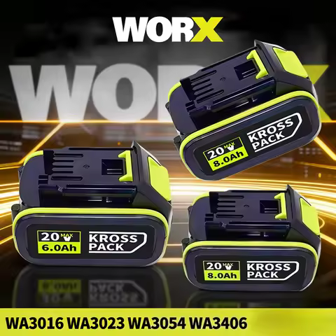 WORX 20V 6.0Ah 8.0Ah 5pin Li-ion Battery Replacement WA3016 WA3023 WA3027 Rechargeable Battery For W
