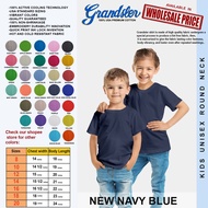 Grandsler Kids T-Shirt Round Neck Plain (Navy Blue)