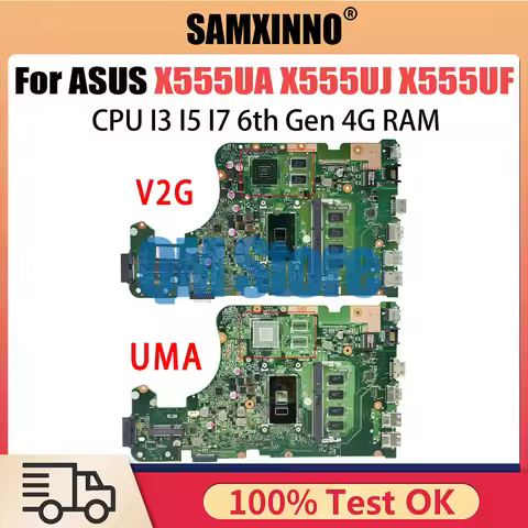 For ASUS X555UF F555U X555UB X555UQ X555UJ Motherboard X555UA 6050A2977701 i3 i5 i7-6th 4GB A555U K5