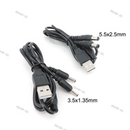 5V USB A 2.0 Male to 2 way DC male 3.5mm x 1.35mm 5.5x2.5mm splitter Connector Plug power supply cha