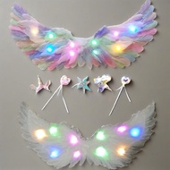 Angel Wings Luminous Feather Wings Props Halloween cos Show Children Adult Wings Props