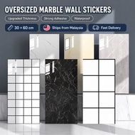 30x60cm Marble Wall Tile paper PVC Panels Tebal Waterproof Kitchen Wall Sticker Wallpaper dinding ru