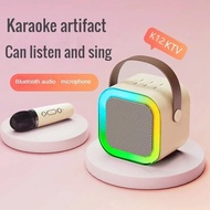 K12 Dual Microphone Karaoke Bluetooth Speaker RGB Light Two 5W Speakers Sound Subwoofer Boombox Support Multiple Input Modes