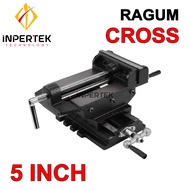 Ragum 5 Inch CROSS 125 mm Catok 5 Vise Bench Penjepit Tanggem Meja Silang