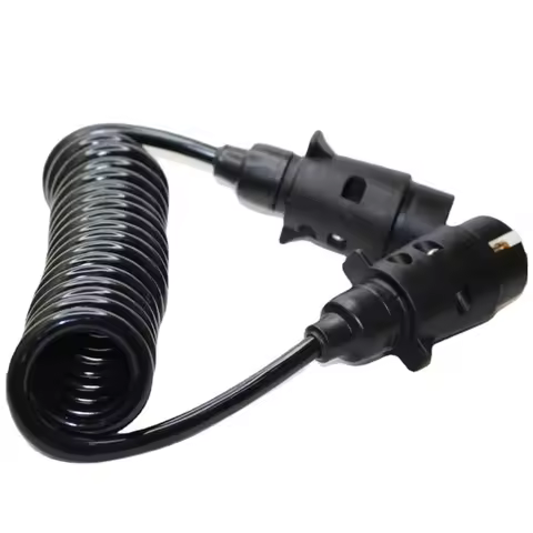H7BD Trailer Truck Board Curly Connector Extension Cable 1.85M7pin Plug Flying Socket