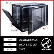 AmpAudio 9U Server Rack Wall Mount Server Rack (FREE TRAY)