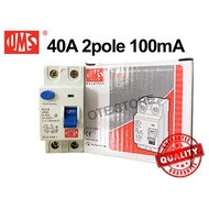UMS 40A 100mA 2POLE ELCB