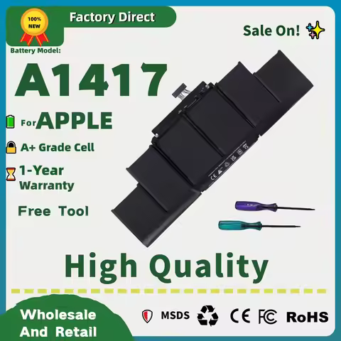 Factory Direct! A1417 Laptop Battery for for MacBook Pro 15" A1398 Mid 2012 and Early 2013 Retina.