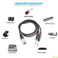 Lidu11 TRS 1 4 In to XLR Cable XLR 3Pin Male to Dual- Quarter Inch Male XLR to 6 35mm