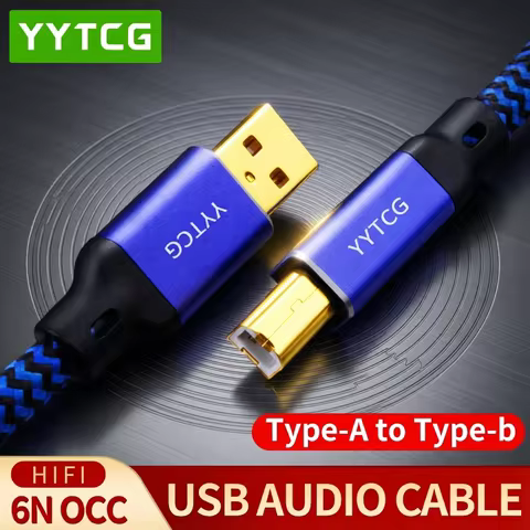 YYTCG USB DAC Cable 6N OCC Type A to B A to C B to C C to C Gold Plated Shielded Audio Data Cable fo