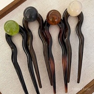 Taoyuan Ready Stock-Coconut Coconut Frozen Round Beads~Retro Simple Beads u-Shaped Hairpin Female 20
