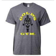 Baju Gym GOLD GYM Men Gym Shirt 100% Cotton Short Sleeves