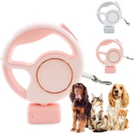 Retractable Dog Leash 4 in 1 with LED Light and Splitter and Fixed Hanging, 10 Feet (about 3 Meters)