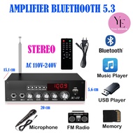 Amplifier Bluetooth SC-02 Stereo 5.3 – USB Memory Mic FM Radio – Mini Amplifier Karaoke & Musik