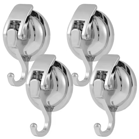 2Pcs Suction Cup Hook 15LB Heavy Duty Vacuum Shower Hook No Drilling Reusable Suction Cup Hanger Suc