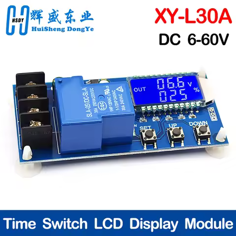 XY-L30A NC Battery Charging Control Module Digital Full Power Off Overcharge Protection Switch 6-60 