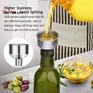 With Pourer and Funnel Leak-Proof Glass Oil Jug Olive Oil Glass Oil Bottle
