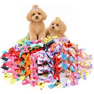 200Pcs Pelbagai Jenis Riben Rambut Anjing, Riben Penjagaan Anak Anjing Kecil dengan Gelang Getah, Ri