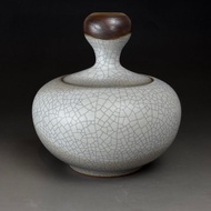 許旭倫 陶瓷岩礦 汝窯槌瓶茶葉罐 汝窯槌瓶聚寶盆 半斤