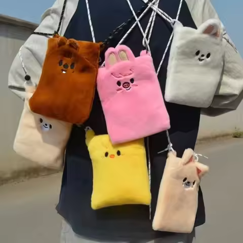 SKZOO fans Kpop Stray Kids Plush Li Longfu Concert shoulder bag School bags Mobile phone bag casual