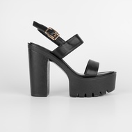 MellowCo รองเท้าส้นตึกหนัง PU สูง 5 นิ้ว เสริม Platform รุ่น Call Me Camellia 8-3123