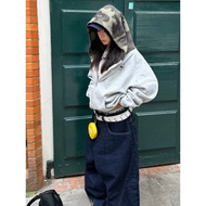 Haven Studio Boxy Form Camo Hoodie Black and Gray Number 90 Printed with Camouflage Hat 2026