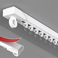White Curtain Track Rail Ceiling Mount Adhesive, Pvc Curtain Rod For Window Bedroom Closet, Room Div