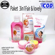 PAKET FACIAL VIRAL Bpom  Fair &amp; Lovely 3in1 Toner Fair/facial faom 50gr Cream siang malam susun