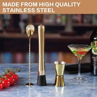 3-Pcs Gold Muddler for Cocktails, Cocktail Set Mixing Tools,10" Muddler for Cocktails Drink Muddler,