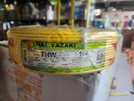 THAI YAZAKI สายไฟ THW 1x4 ความยาว 100 เมตร สีเหลือง