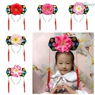 ELLSWORTH Chinese Style Hair Hoop, Butterfly Long Tassel Hanfu Flower Headband, Antique Sun Hair Accessories Ancient Style Children Hair Bands Hanfu
