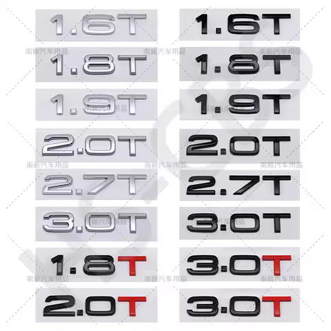3D ABS 2.7T 1.6T 3.0T Letter Logo 2.0T 1.9T 1.8T Car Rear Trunk Badge Emblem For A3 A4 A5 A6 A7 A8 Q