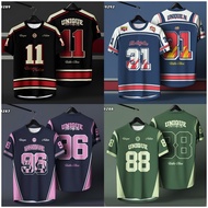 UNIQUE NATION STREETWEAR JERSEY DESIGN NUMBERIC PRINTED S-4XL BAJU ROUND-NECK KASUAL SIMPLE KAIN JER