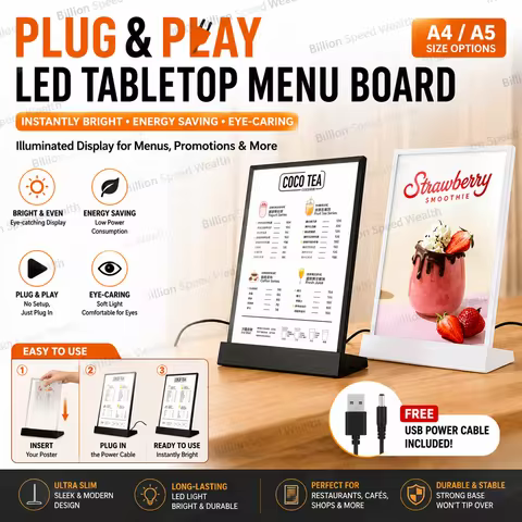 Rechargeable electronic bulletin board A4A5 desktop electronic menu board