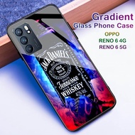 OPPO RENO 6 4G / 5G - SoftCase Glass Kaca - A03 - Jack Daniels - Full Cover - Pelindung Handphone - Casing Hp - Case Hp Oppo Reno 6 4G / 5G - Bisa Bayar Di Tempat - COD!!