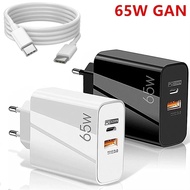 65w Gan Qc 3.0 4.0 Usb Pd Fast Wall Charger 60w C-C Type C Cable Charging Adapter For Samsung S10 S20 S22 Htc Lg Iphone Charger