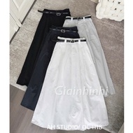Elegant long flared skirt with high quality QC belt CV1118-C2TH - NhiNhi Shop