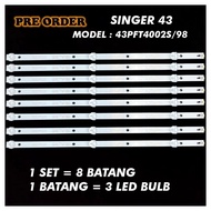 43PFT4002S/98 / 43PFT5853/68 PHILIPS 43" LED TV BACKLIGHT(LAMPU TV) PHILIPS 43 INCH LED TV 43PFT4002