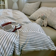 Light Luxury Minimalist Striped Soft Cloud Washed Cotton Bedding Set 4-Piece(54680840)