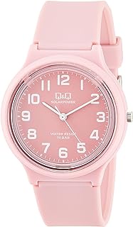 Citizen Q&amp;Q Analog Solar Watch, Water Resistant to 10 ATM, Urethane Strap, Pink, Classic