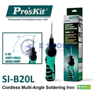 ProsKit SI-B20L Cordless Multi-Angle Soldering Iron - Max 500°C & I-Type (5SI-B20L-T) Replacement Ti