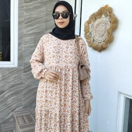 Gamis Moana Motif Bunga Kecil | Homey dress Wanita Rayon Import Motif | Dayli Dress Remaja Simple