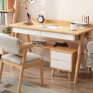 ONE - 北歐實木組合(100cm桌+椅+床頭櫃)原木色