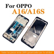 กรอบกลางสำหรับ OPPO A16 2021 CPH2269 A16S แผ่นกรอบกลางปลอกหุ้ม LCD อะไหล่ส่วนขอบ