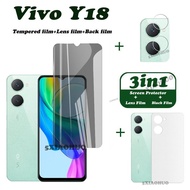 Vivo Y18 Tempered Glass Vivo Y18 Screen Protector Vivo Y18 Camera Lens Protector Full Cover Screen M