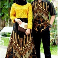 gamis batik kombinasi brokat