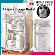 HOME PRIME S5 Laundry Basket 2/3 Tier Laundry Baskets Bathroom Storage Basket Clothes Storage Rack